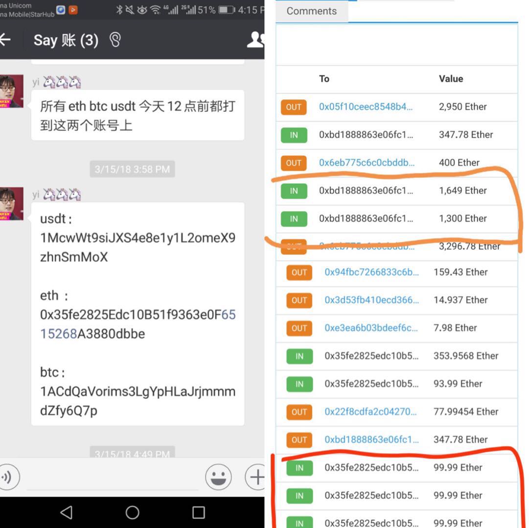 陈恩永称，在退完大部分私募大头的ETH后，将基金会剩余资金（ETH、BTC、美金等）都交给了石一本人。
