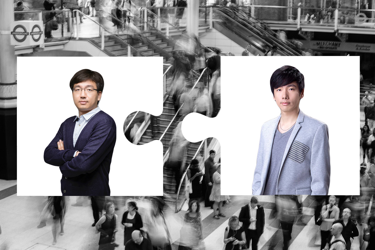 爪爪创始人杨登峰(左)和萌窝创始人孙力