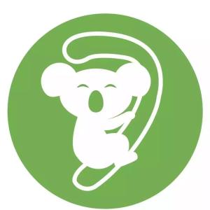 LOGO图中，小考拉似乎在微笑。