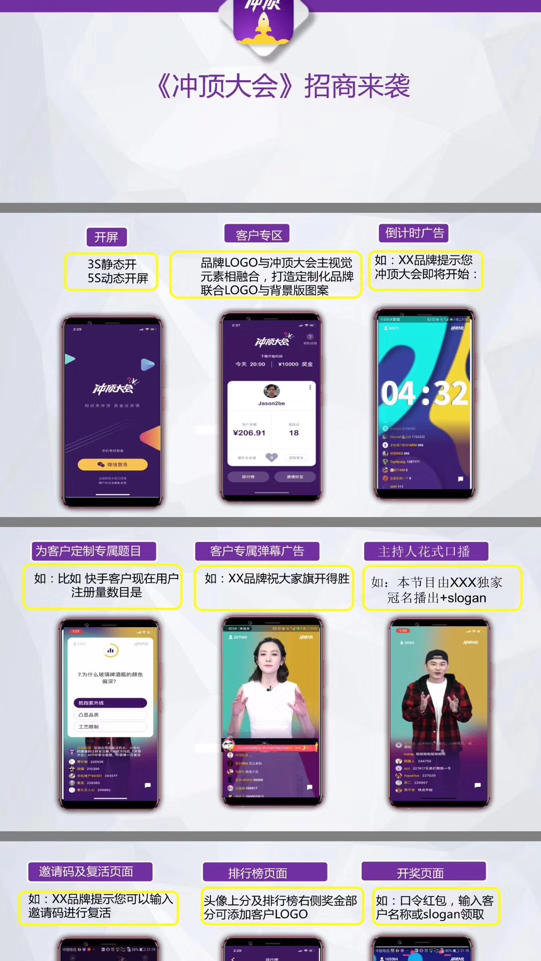 “冲顶大会”招商海报截图