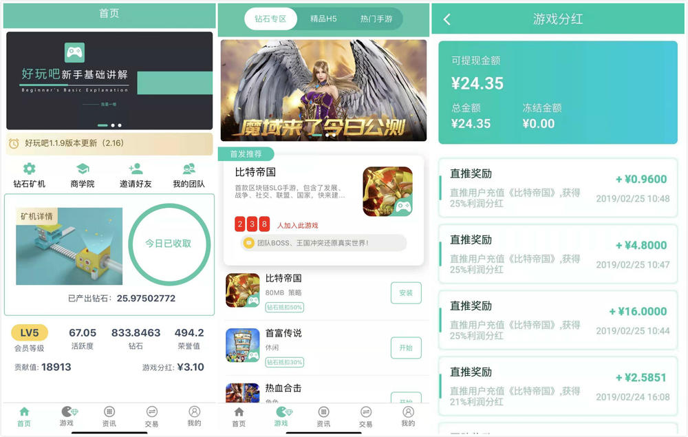 孙运动表示,上线一周,获取游戏分红最高的用户已达200多元。
